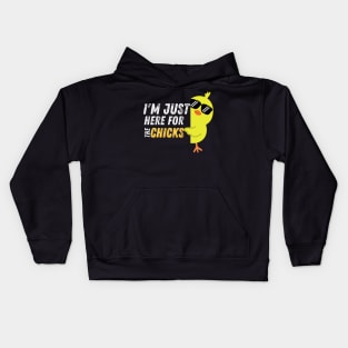 I'm Just Here For The Chicks Funny Easter Kids Hoodie